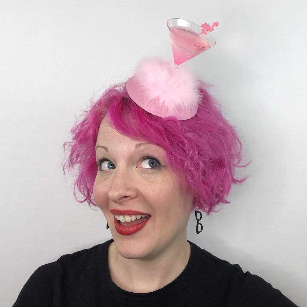 Pink Flamingo Martini Fascinator: Handmade